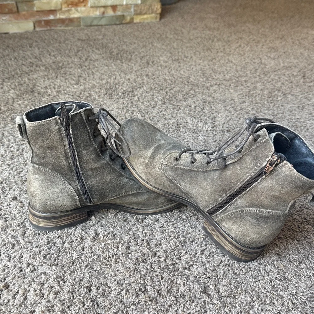Taos distressed charcoal grey lace-up boots, women’s EU sz. 39/ US 8.5, perfect - Picture 5 of 11